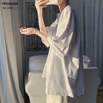 Short-sleeved t-shirt mens summer chic Hong Kong flavor wear basic round neck half sleeve simple trend wild net red T-shirt