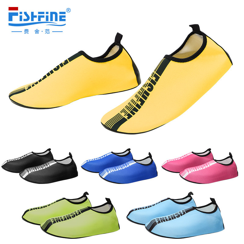 FISHFINE male and female adult beach traceability dive watering soft sole dried shoes swimming snorkeling shoes for children