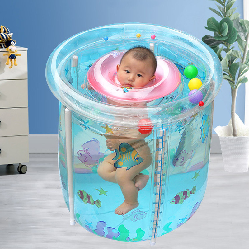 Baby Swimming Bucket Baby Swimming Pool Bubble Bath children transparent inflatable passable Folding Bath Bath Bath Bath Tub