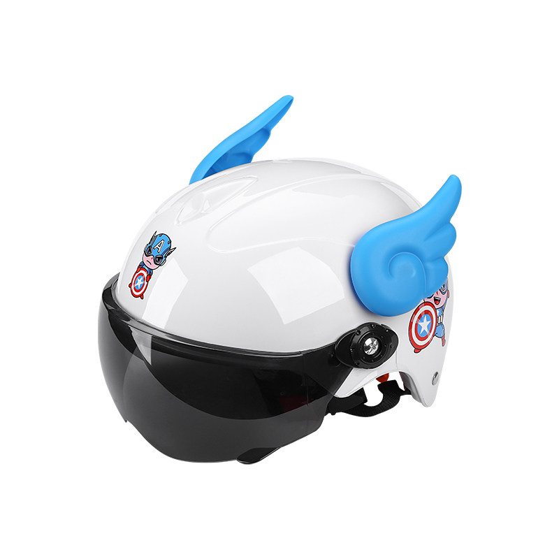 Electric car Children's helmet Female boys Summer CUHK Cute Wings Decorated Locomotive Little Kid Safety Helmet