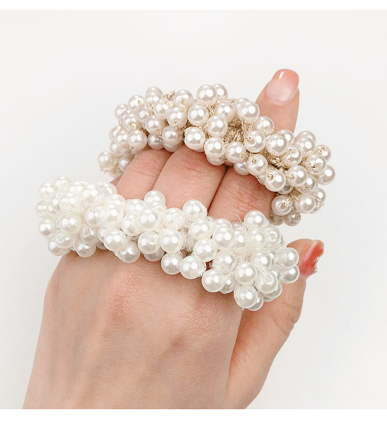 Girl imitation pearl head rope female simple rubber band hair rope headdress NHOF189980