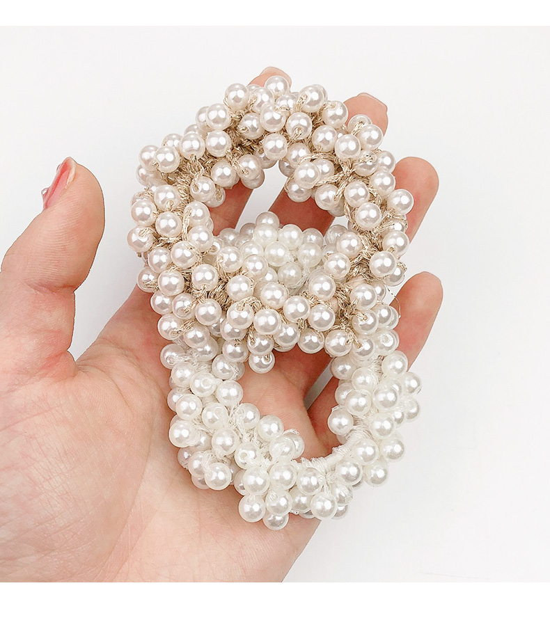 Girl imitation pearl head rope female simple rubber band hair rope headdress NHOF189980