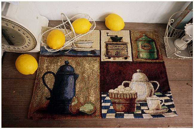 Foreign Trade Export Home Groceries Retro Made of Old Town Village Wind Dining Mat Table Mat napkin