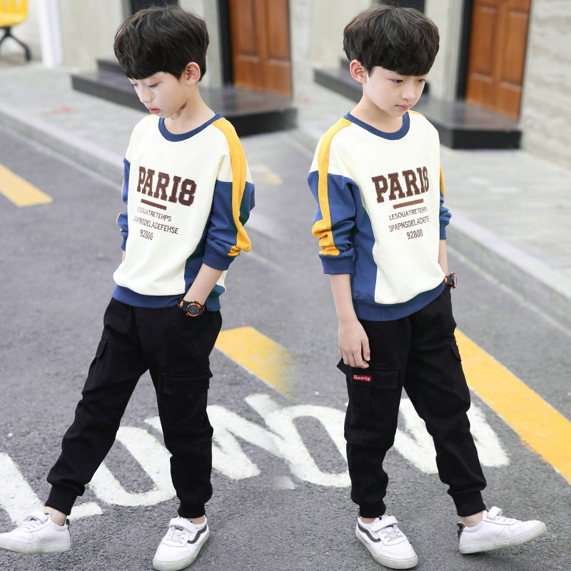 Children's clothing boys Spring and Autumn long sleeve T-shirt 2022 new foreign pie plus velvet thick cotton T boy base shirt tide clothes