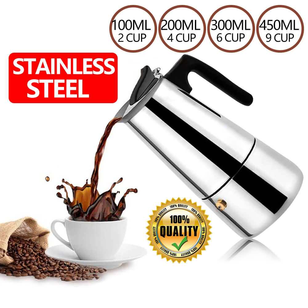 Stainless steel coffee pot handheld portable heat-resistant cooking household straight tube (shipped in Australia)