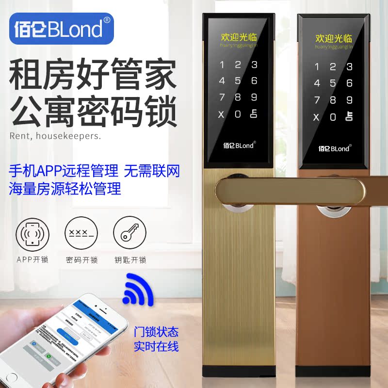 100 Lun Yichen Intelligent Door Lock Code Lock Remote App Day Rental Hotel Access Card Reading Machine Apartment Lock Electronic Folk