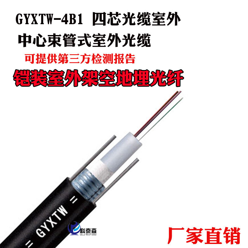 Outdoor single-mode GYXTW4 6 8 12-core central tube light armored overhead buried optical cable fiber