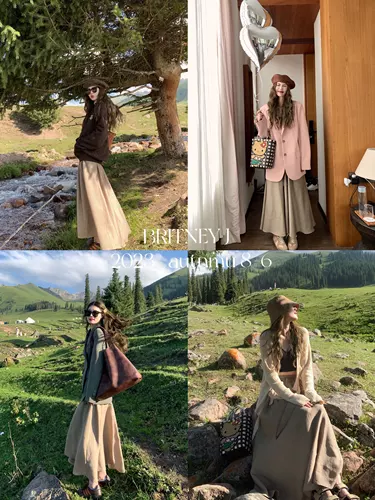 小君君布兰妮 Шерстяная весенняя длинная юбка, средней длины, А-силуэт