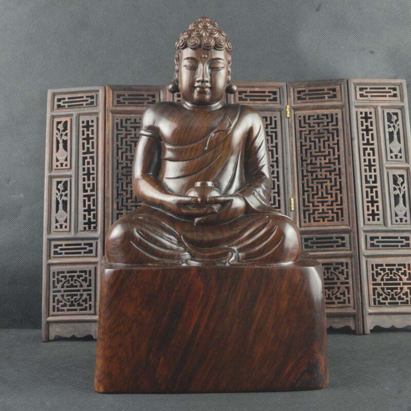 Lao Lao large red acid branches of Buzu wooden carving Chinese porch fittings of red wood old materials pure handicraft carving process gift decoration