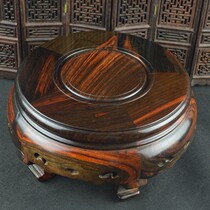 Laos big red sour branch base mahogany old Chinese retro stone vase strange stone solid wood base cross-toed Dalbergia