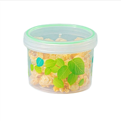 茶花塑料保鲜盒 可微波加热 圆形迷你小号便携密封