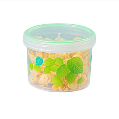 茶花塑料食品用圆形保鲜盒可叠放