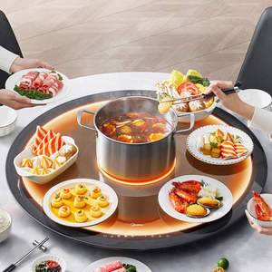 多地次日达美的小欢聚暖菜板家用加热餐桌转盘电动旋转热菜板