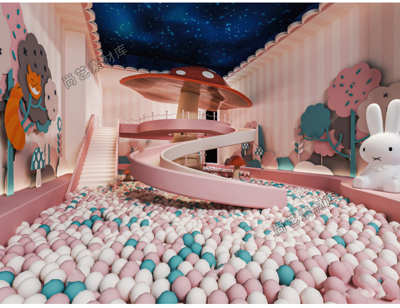 图片[8]-儿童房娱乐室SU模型儿童玩具房儿童活动室幼儿园活动室SU草图大师-cg男孩