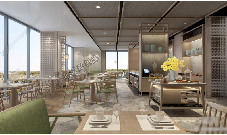 图片[17]-草图大师现代自助餐厅SU模型酒店自助西餐厅员工食堂自助餐台SU模-cg男孩