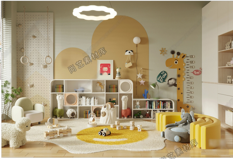 图片[4]-儿童房娱乐室SU模型儿童玩具房儿童活动室幼儿园活动室SU草图大师-cg男孩