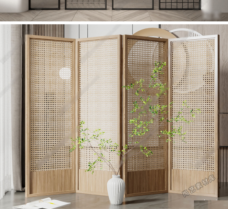 图片[18]-草图大师 现代玻璃屏风镂空玄关隔断中式禅意枯木枯枝树干 SU模型-cg男孩