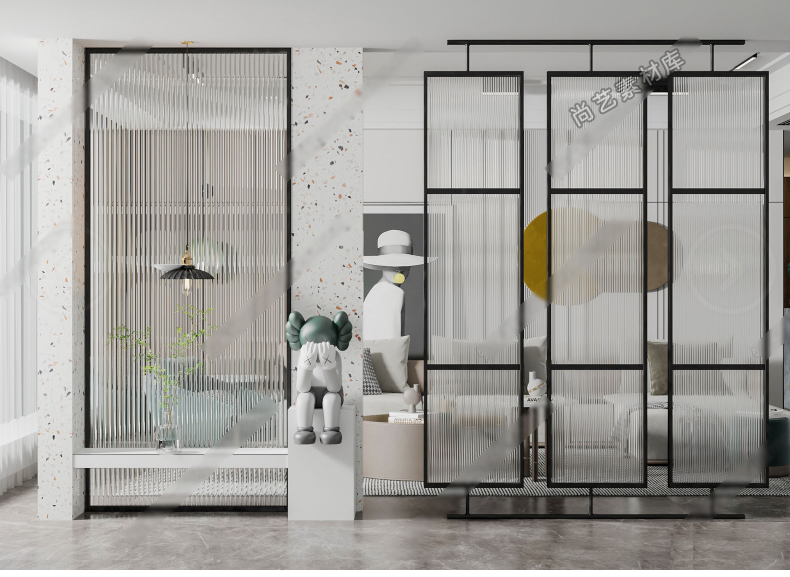 图片[9]-草图大师 现代玻璃屏风镂空玄关隔断中式禅意枯木枯枝树干 SU模型-cg男孩