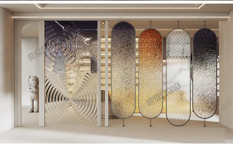 图片[3]-草图大师 现代玻璃屏风镂空玄关隔断中式禅意枯木枯枝树干 SU模型-cg男孩