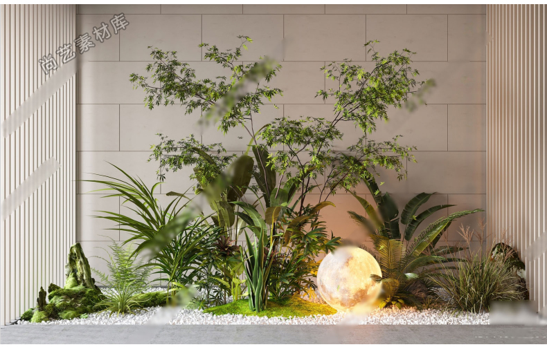 图片[3]-现代植物组合植物堆SU模型园林景观树乔木灌木地被花卉SU草图大师-cg男孩