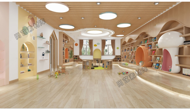 图片[15]-儿童房娱乐室SU模型儿童玩具房儿童活动室幼儿园活动室SU草图大师-cg男孩