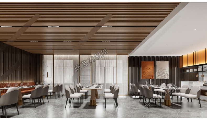 图片[16]-草图大师现代自助餐厅SU模型酒店自助西餐厅员工食堂自助餐台SU模-cg男孩