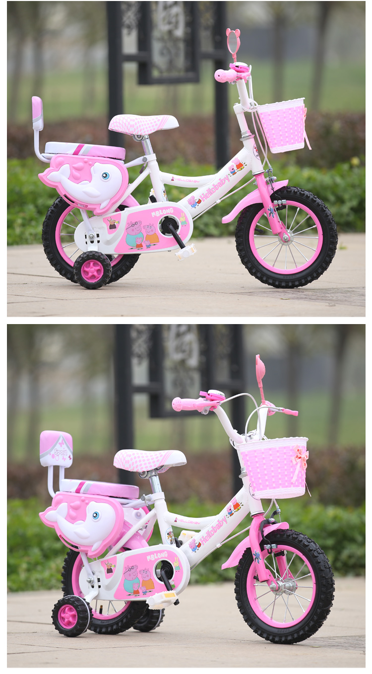 xe điện tự cân bằng Pig Peggy Children Xe đạp 2-3-6-8-10 tuổi Công chúa đạp xe đạp cân bằng bé trai bé gái xe ngựa - Smart Scooter xe thăng bằng mamma mia