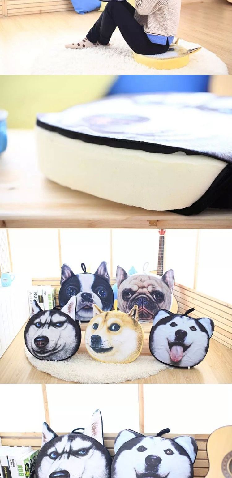 Husky, gối chó phiền phức, Wang Xingren, đầu chó, đệm ngộ nghĩnh, đệm đồ chơi xe hơi sang trọng, quà tặng chó Shiba - Đồ chơi mềm gấu bông teddy