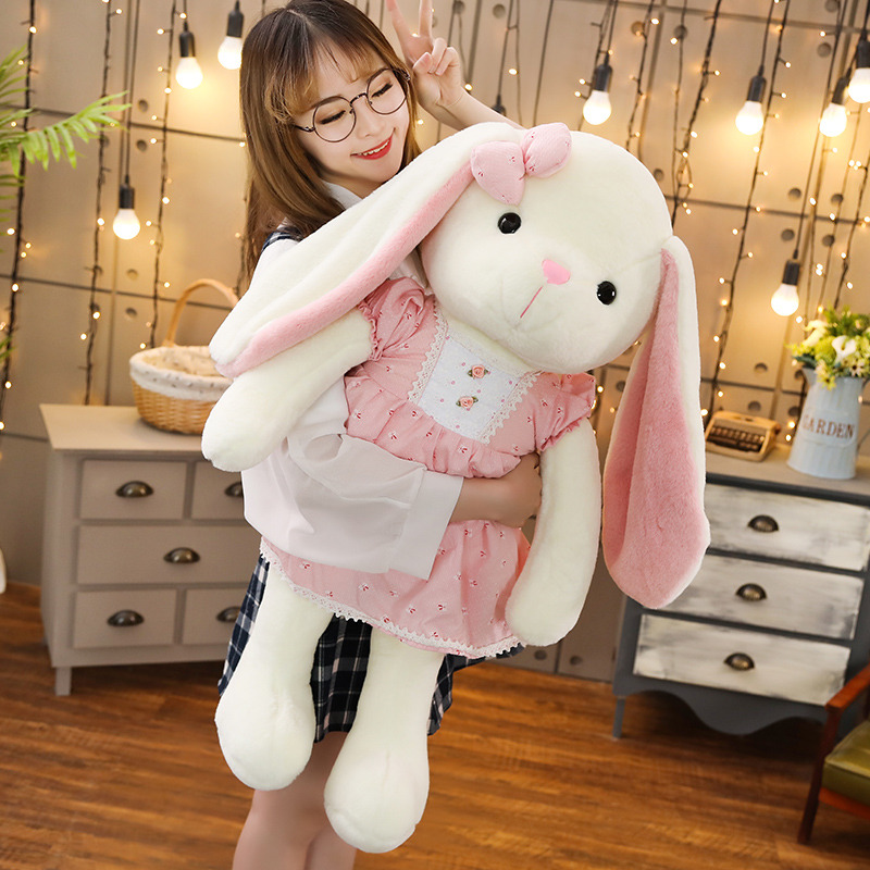 White rabbit long-eared rabbit plush toy rabbit doll doll doll pillow girl sleeping bed birthday present