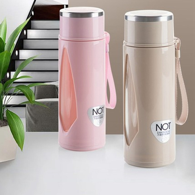 【迪迪龙】双层便携带盖塑玻杯