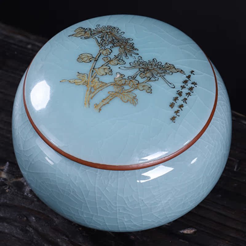 茶罐 茶叶罐陶瓷密封罐大号家用茶盒 茶具旅行便携储物存茶普洱罐