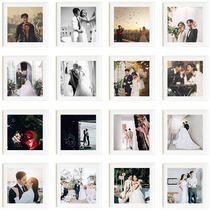 Wall frog photo wall combination family photo album photo frame wall punch-free high-end living room corner decorative display wall