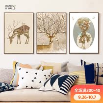 Wall frog genuine American living room decoration painting sofa background wall painting Nordic restaurant porch hanging painting Starry A star
