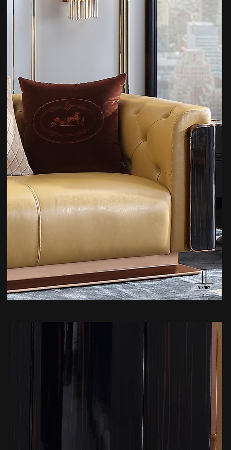 Wei Shi Li Ý Pavilion Torino 翡 翠 后 hậu hiện đại sofa da Ý kết hợp đồ nội thất HE sản phẩm mới - Ghế sô pha bộ ghế sofa gỗ