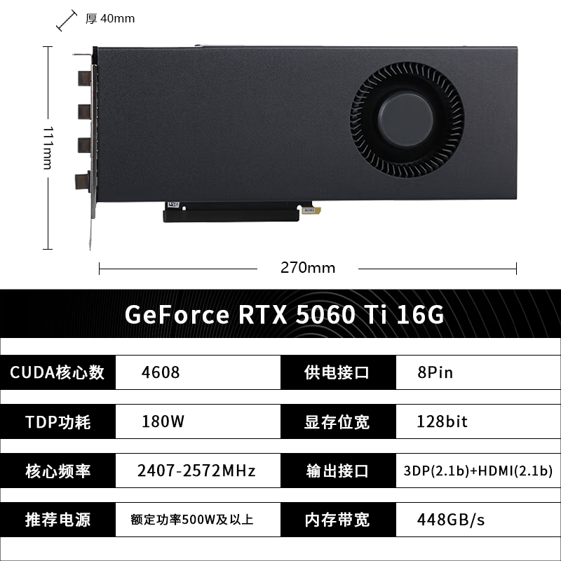 Видеокарта NVIDIA RTX 5060 Ti промышленная упаковка