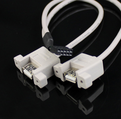 28AWG thick wire Main board 9 needle transfer dual USB line 9Pin Motherboard USB pin transfer USB Two outlet 
