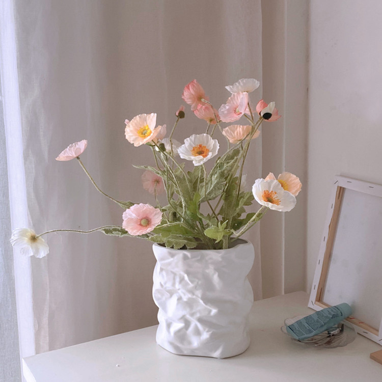 WULIHOME Origami Vase White Black Living Room Desktop Decoration Store Decoration Photo Props