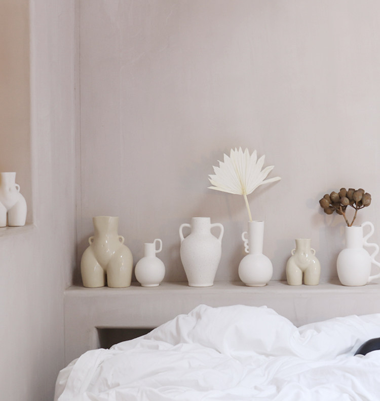 WULIHOME wabi-sabi ceramic vase light luxury indifferent rustic homestay hotel shop desktop decoration