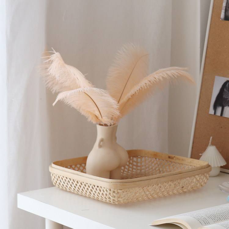 WULIHOME feather vase dry flower flower arrangement dream girl pink champagne room layout shop display