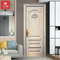 Sanmusen solid wood door set door bedroom European carved paint interior door original wooden door room door American composite