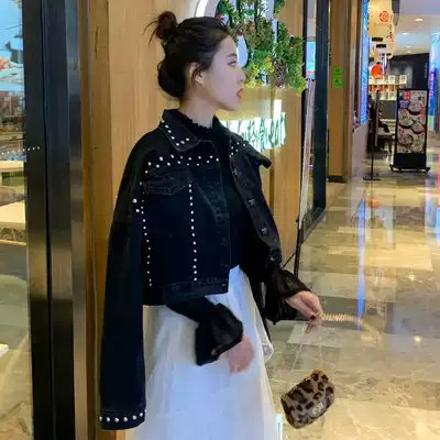 Feier denim jacket female spring and autumn 2021 new Korean loose short casual black wild fashion jacket trend