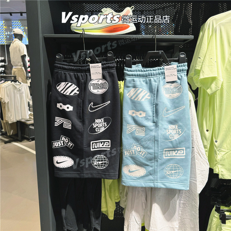 Authentic Nike Shorts for Men, 2025 New Model, Sports Print Pattern, Five-Point Shorts Ib8254-010-464