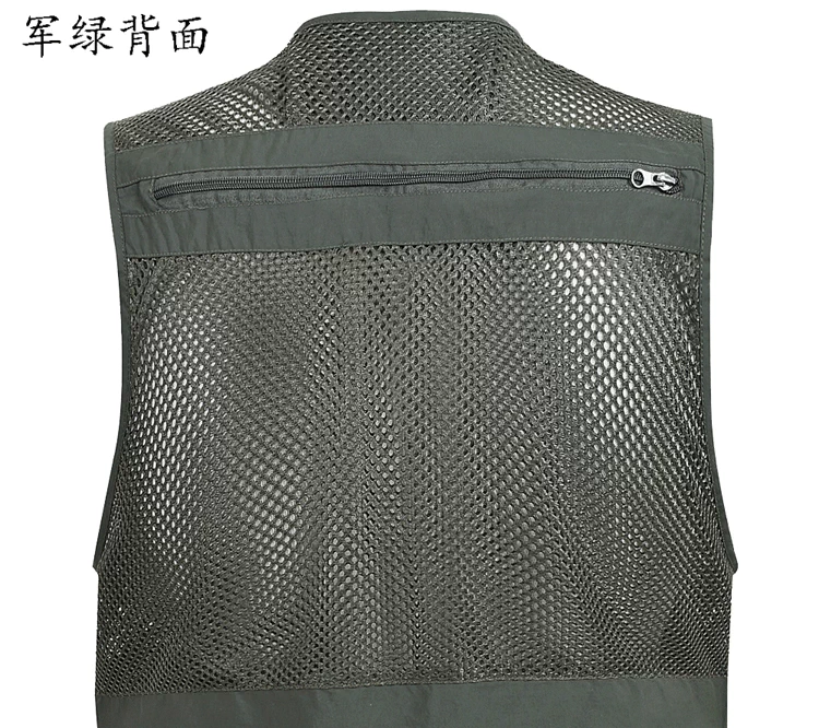 Mùa hè mỏng phần lưới vest nam khô nhanh giản dị nhiều túi nam nhiếp ảnh vest vest vest cộng với phân bón để tăng - Dệt kim Vest áo len mỏng