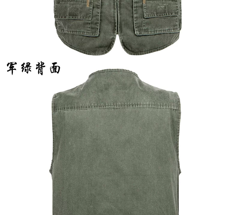 Vest nam mùa hè mỏng phần mùa xuân và mùa thu mẫu nhiều túi cộng với phân bón để tăng giải trí cho người trung niên ngoài trời vest vest béo vai