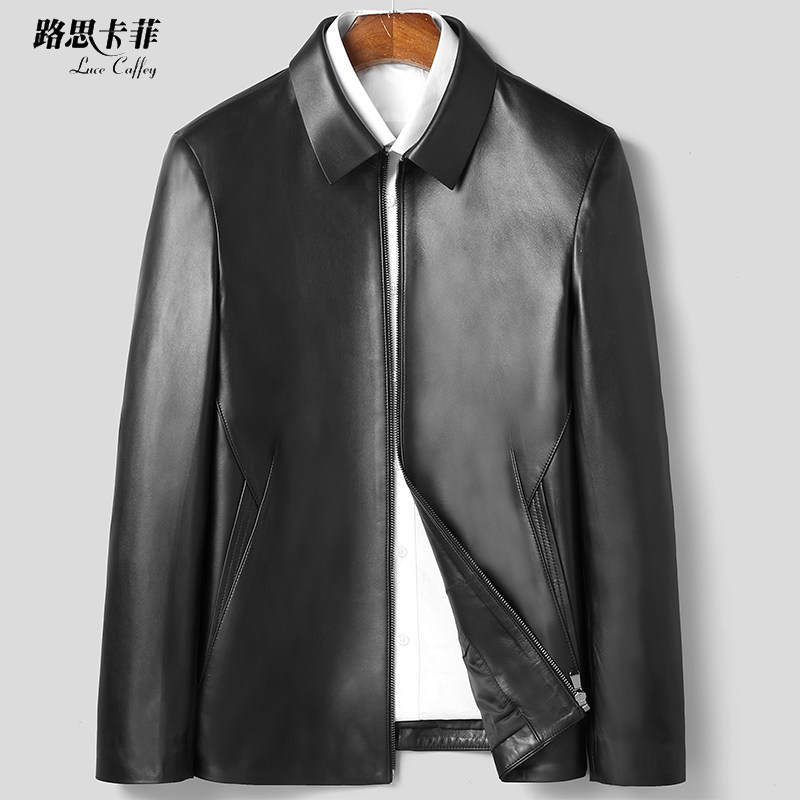 Henning new leather leather clothing men's youth Short Sheep Leather leather Leather Collar Leather Jacket Autumn Winter Casual Jacket-Taobao