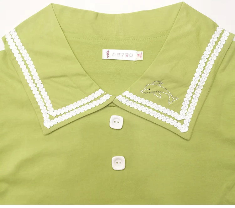 Váy ngủ nữ mùa hè cotton tinh khiết ngắn tay ngọt ngào và dễ thương váy dài giữa mỏng đồ ngủ nữ công chúa mùa hè phong cách phục vụ tại nhà - Đêm đầm