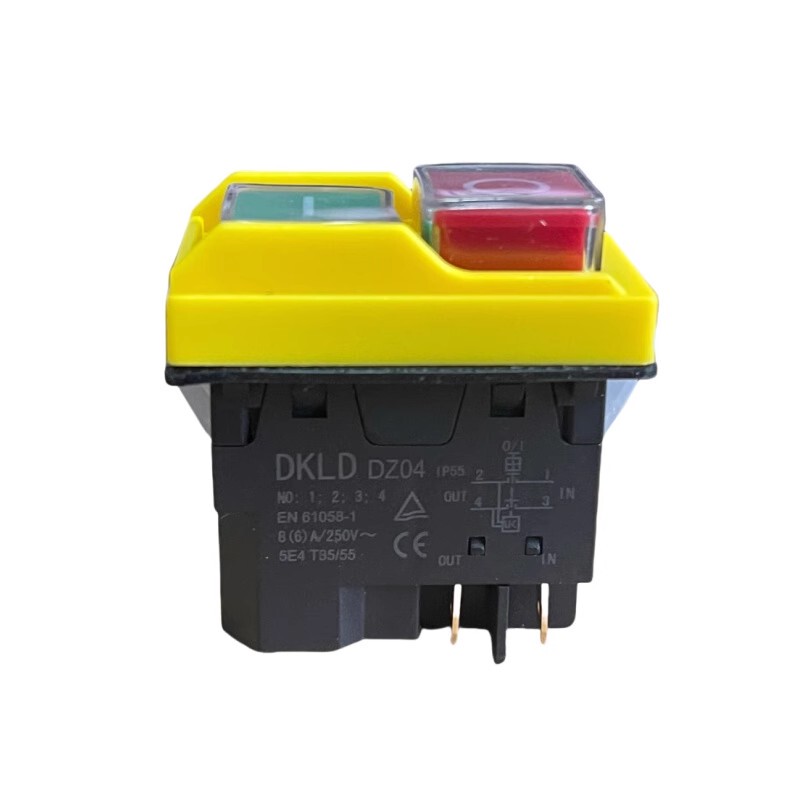 Dz04/Dkld Waterproof Push Button Switch 4-Pin Electromagnetic Switch Button Dz-6 Dz05 Dz07 Tool Switch