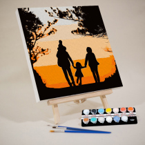 Yiqi painting childrens digital oil painting simple parent-child coloring oil painting Enlightenment interest character silhouette handmade diy