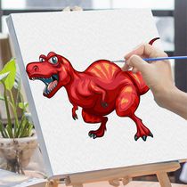 Yiqi painting children cartoon dinosaur digital oil painting Handmade diy oil painting decorative painting coloring acrylic kindergarten painting
