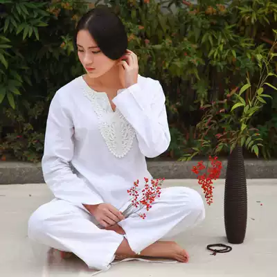 Cloth spring cotton linen Kundalini one white yoga clothing Meditation meditation tea man meditation clothing meditation clothing